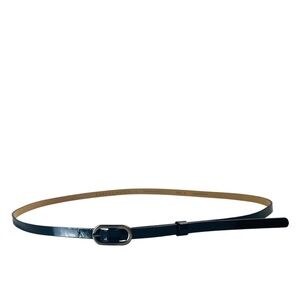 BANANA REPUBLIC Skinny Trouser Leather Belt in Black Patent Black Size L